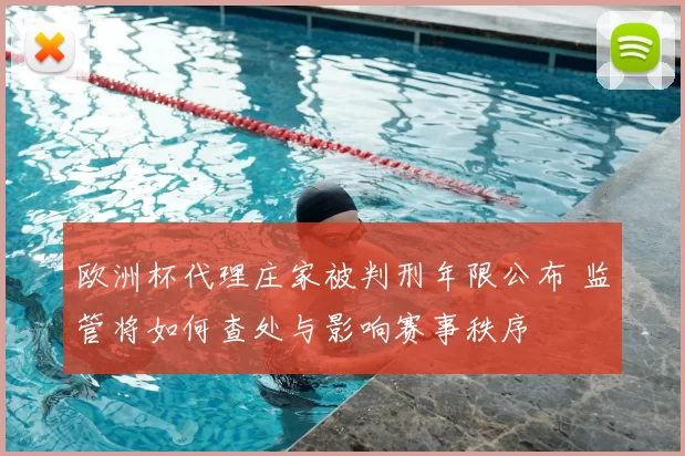 欧洲杯代理庄家被判刑年限公布 监管将如何查处与影响赛事秩序